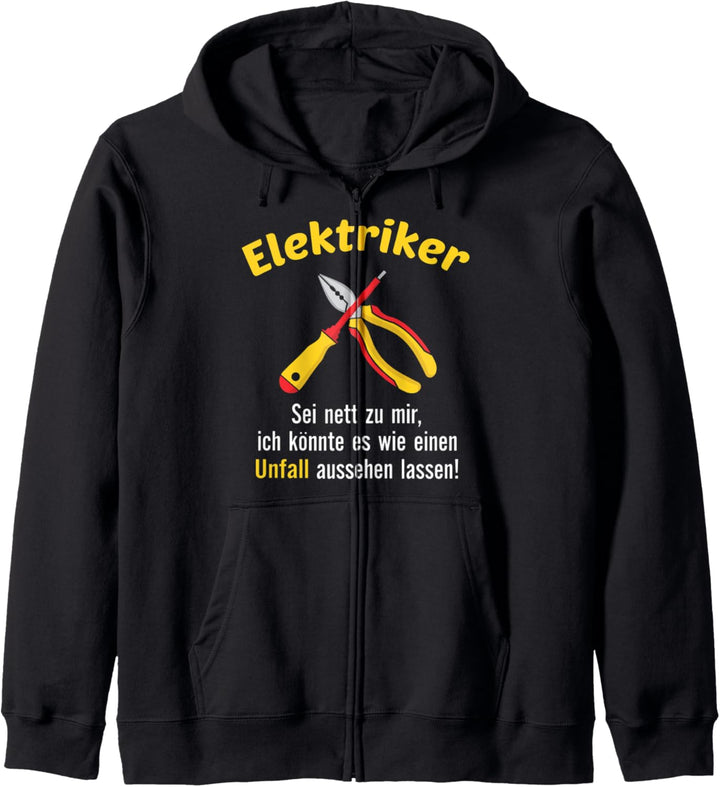 Lustiges Elektriker Handwerker Herren Shirt mit Spruch Kapuzenjacke