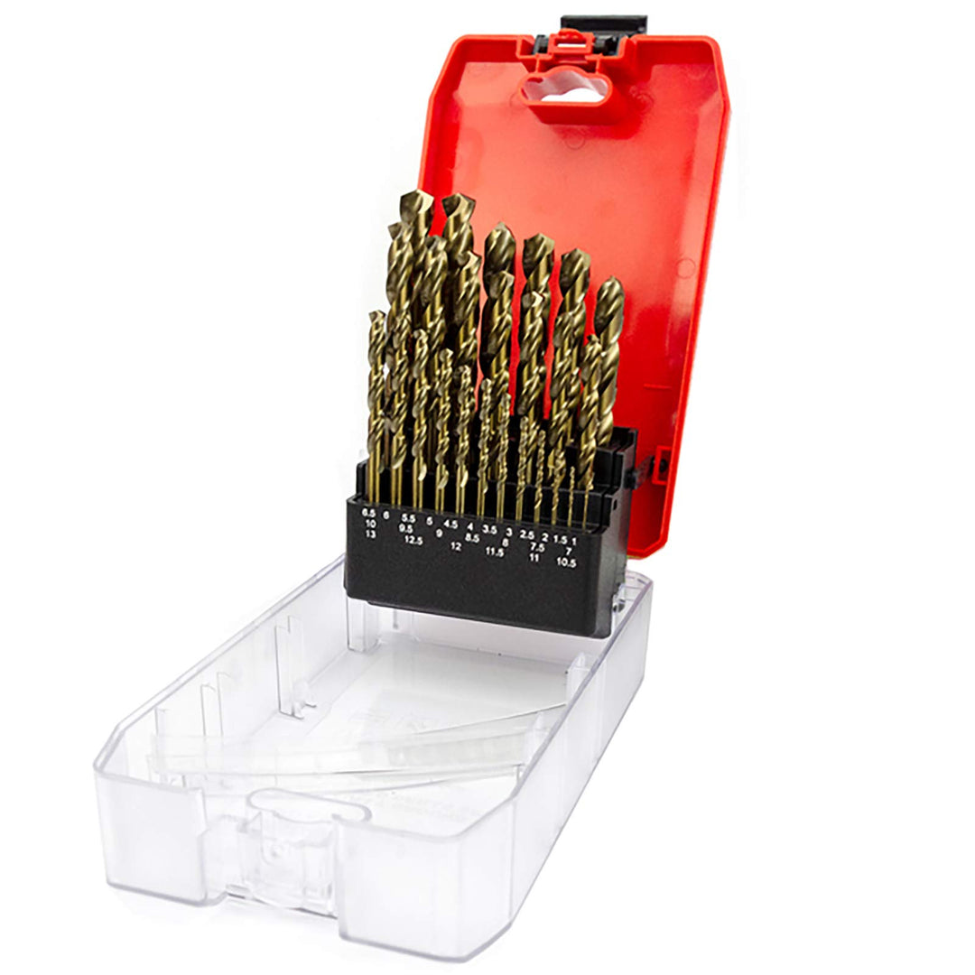 NORTOOLS Metallbohrer Set 25 tlg HSS M35 Cobalt 5% vollständig geschliffene Bohrer 1,0-13 mm Einheit