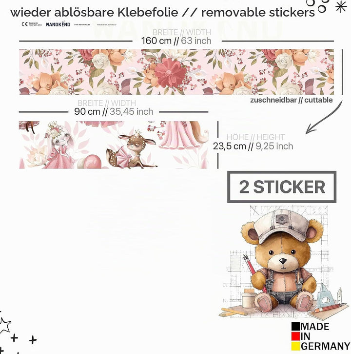 WANDKIND Aufkleber für IKEA KURA Kinderbett Hochbett Klebefolie Möbelfolie Sticker Kinderzimmer Prin