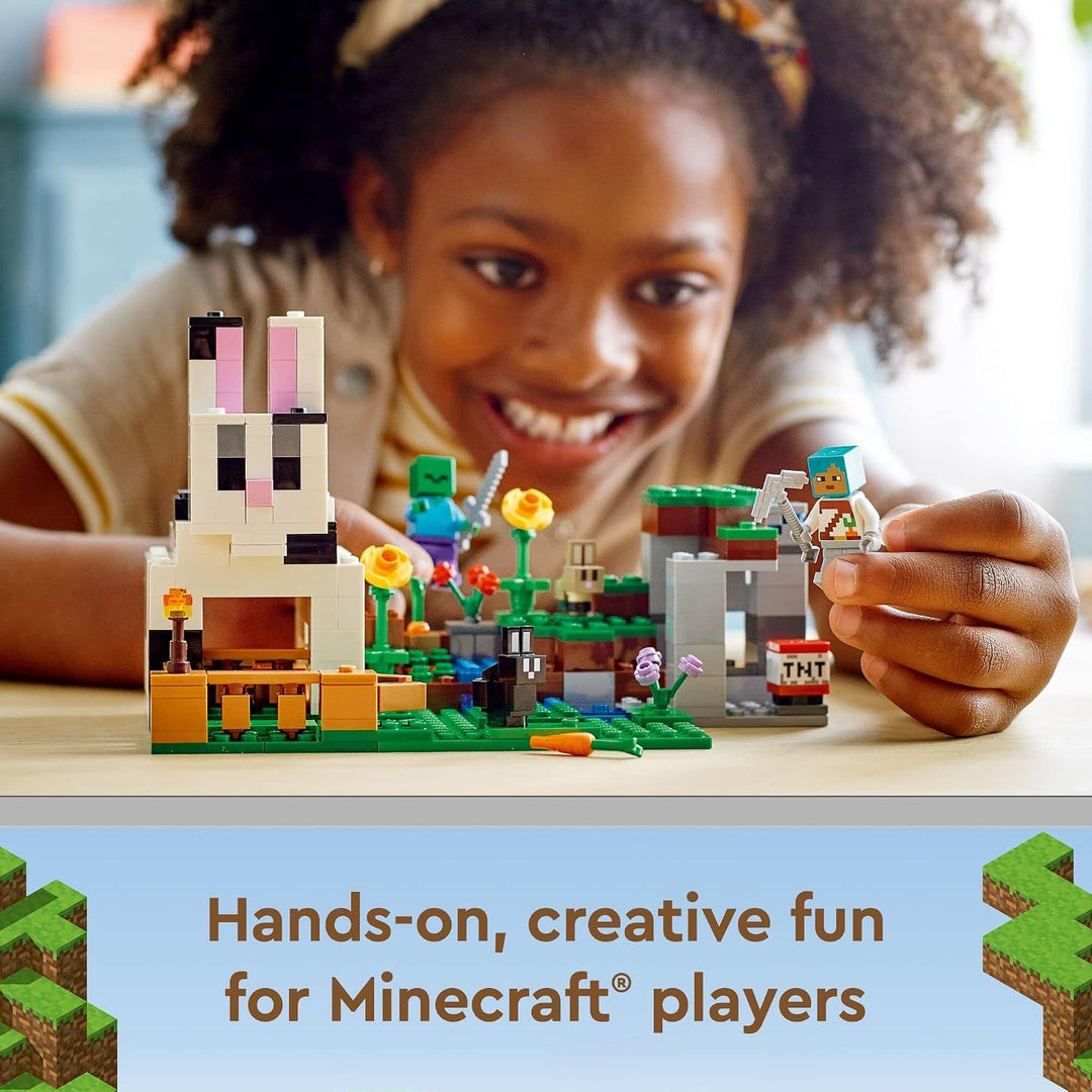 LEGO Minecraft The Rabbit Ranch 21181 Building Kit; Toy Bunny House Playset; Gift for Kids and Playe