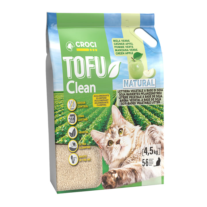 Croci Tofu Clean Katzenstreu mit grünem Duft, biologisch abbaubar, 100% pflanzlich, langanhaltend, g