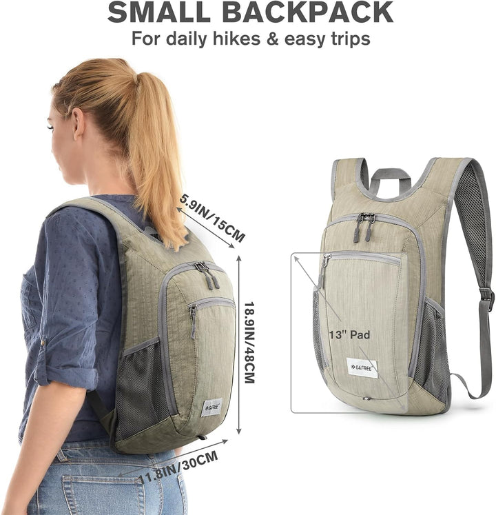 G4Free 10/15/20L Faltbarer Rucksack Klein, Wanderrucksack Leicht, Tagesrucksack Damen Herren für Wan