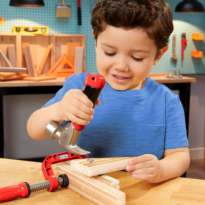little tikes Creative Construction Hammer & Nail Set - Enthält 5 Zubehörteile, Rollenspiel-Bauset, G