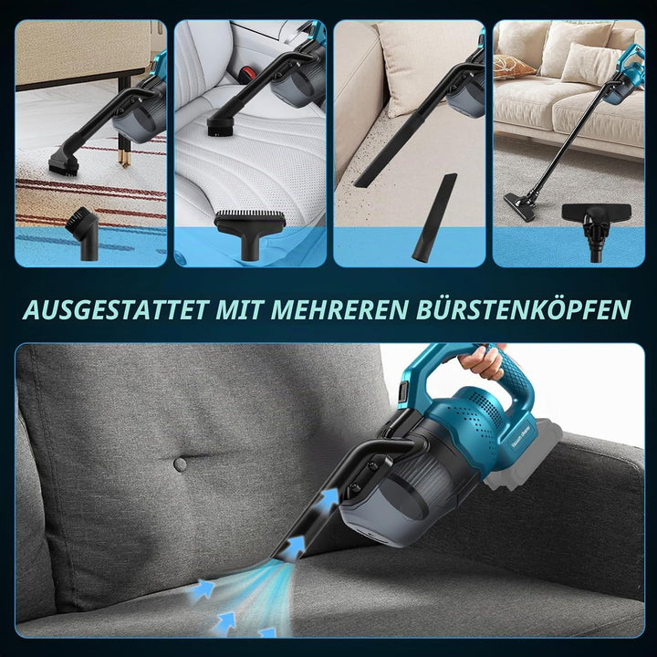 Akku Handstaubsauger Kompatibel mit Makita 18V Batterie, 16KPa 4-in-1 Multifunktionaler Staubsauger,