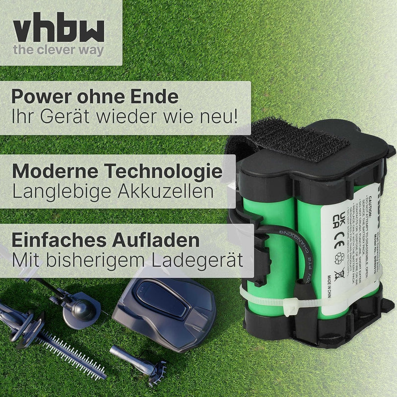 vhbw Akku kompatibel mit Gardena 124562, R38Li, R40Li, R45Li, R50Li, R70Li, R75Li, R80Li Rasenrobote