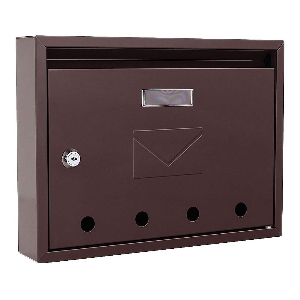 Profirst Mail PM 100 Briefkasten Braun Stahl HXB 32x24 cm Zylinderschloss 2 Schlüssel Namensschildha