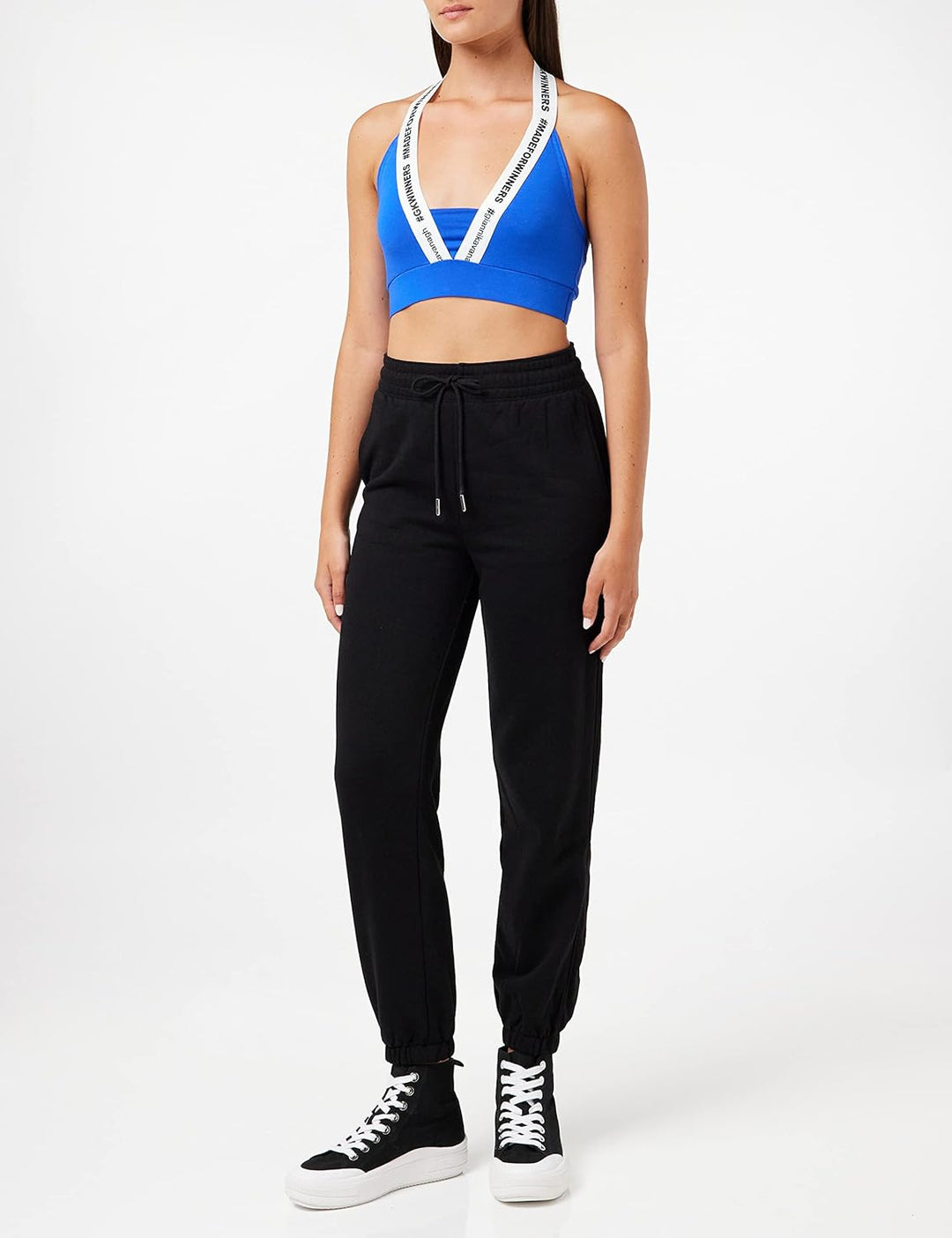 Gianni Kavanagh Damen Blue Text Me Bra Top T-Shirt XL Blau, XL Blau