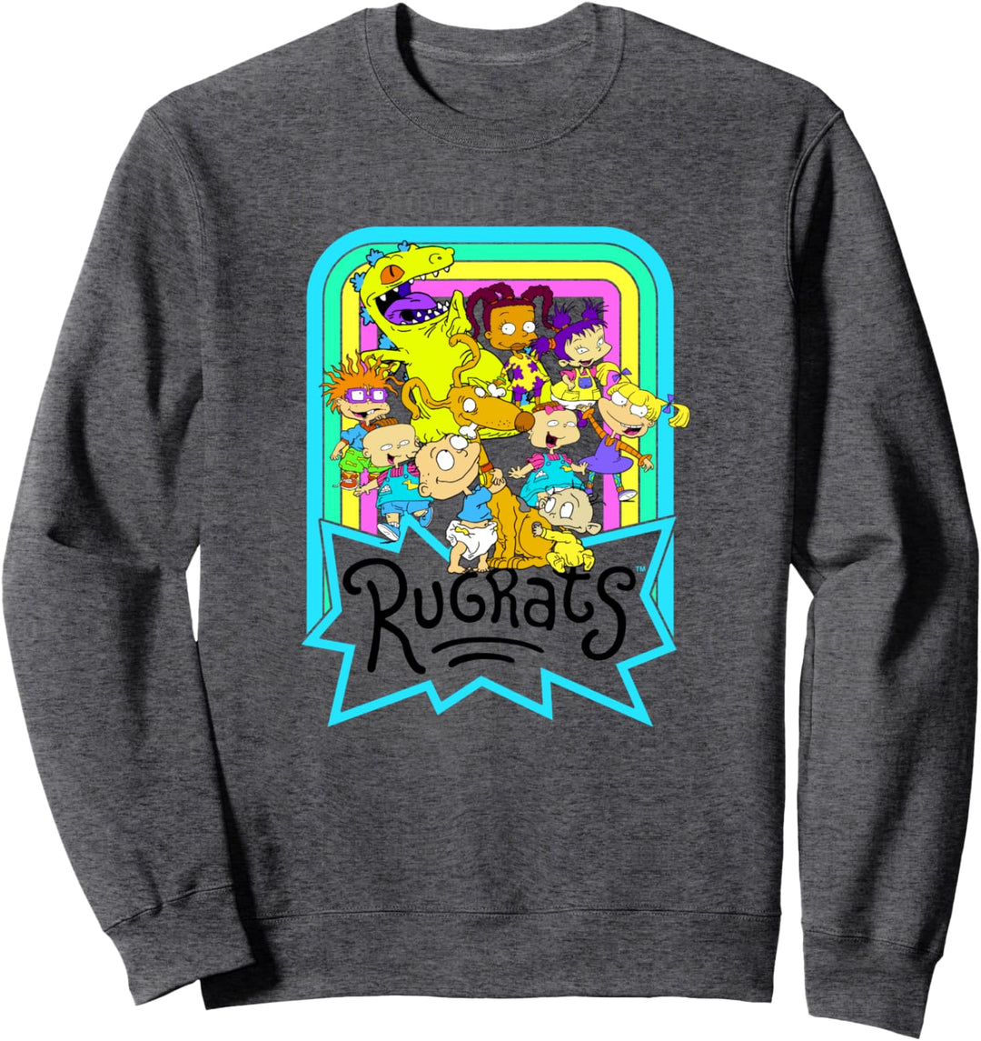 Rugrats Neon Rainbow Reptar And Friends Sweatshirt