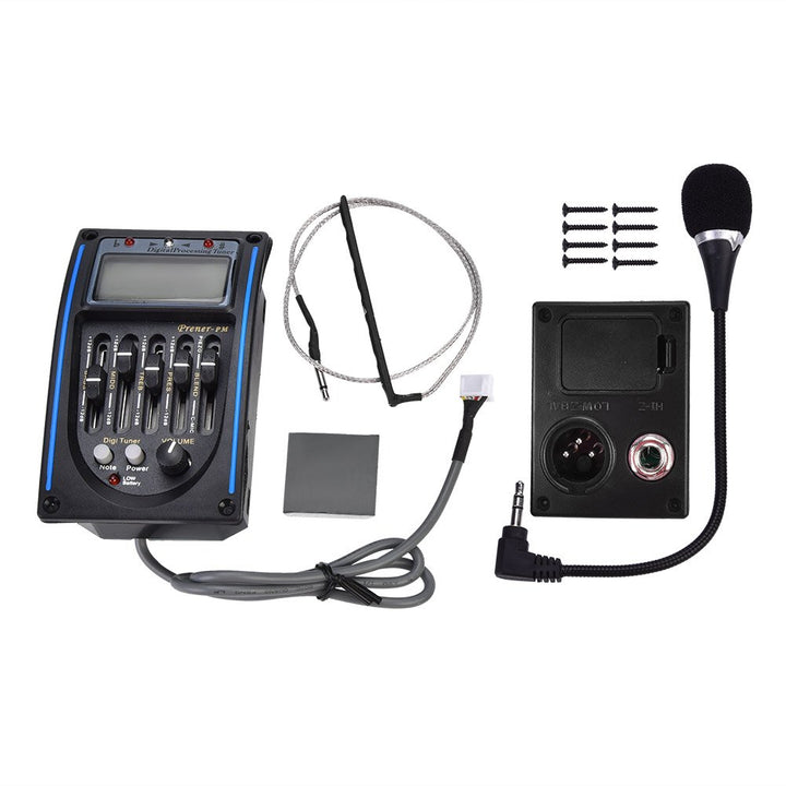 5 Band Tonabnehmer, EQ Equalizer Piezo Digital Tuner Tonabnehmer für Akustikgitarre