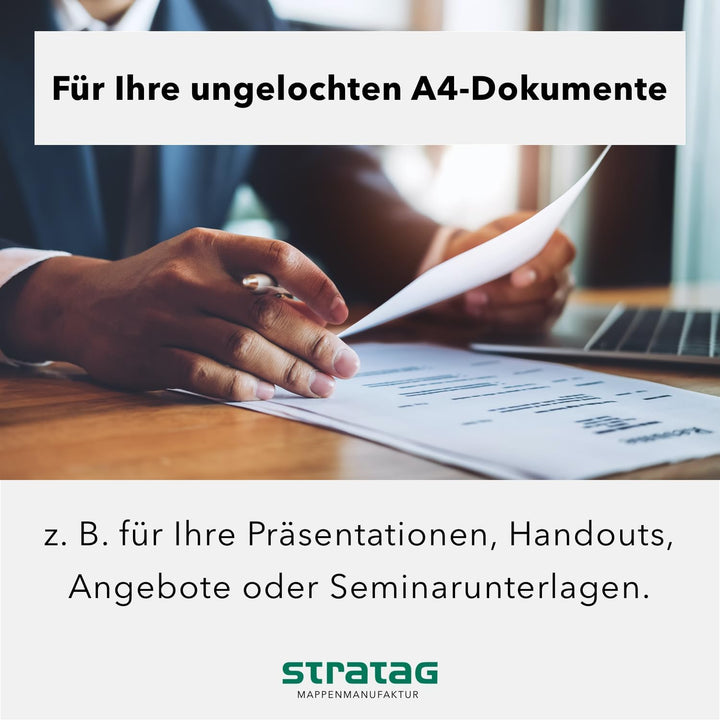 Präsentationsmappe A4 in Schwarz 20 Stück (wählbar) - erhältlich in 7 Farben - direkt vom Hersteller