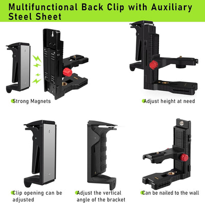 Zokoun Magnethalterung mit Federclip Laser Level Alternative zu einem Standard 1/4 "und 5/8" Gewinde