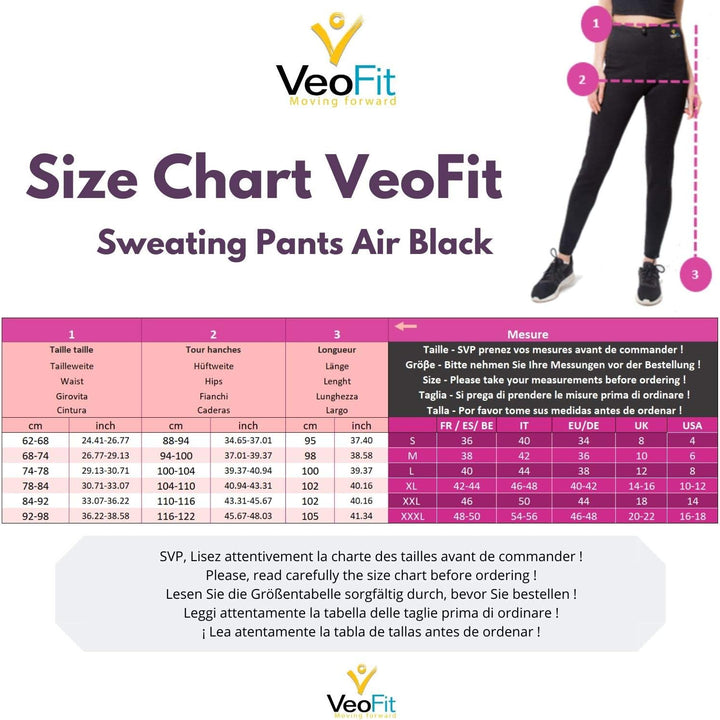 VeoFit Neoprenhose Thermo Leggings Damen Black M, Black M