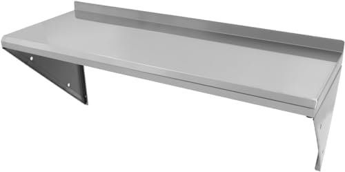 Edelstahl Regal 80 * 30cm,Bogendesign Wandregal Küchenregal, Wandregal Wandbord Edelstahl Regal Fuer