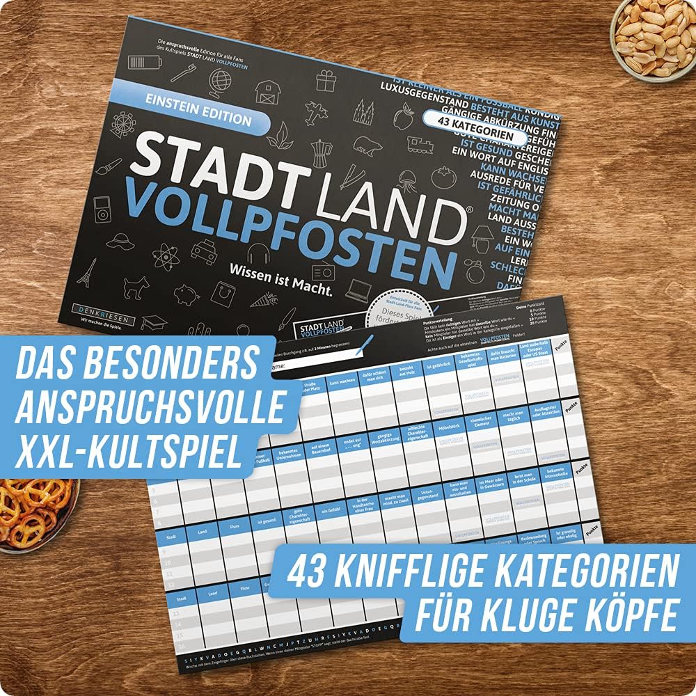 DENKRIESEN - Stadt Land VOLLPFOSTEN® - Family-Pack - Stadt Land FLUSS MEGA Pack - Innovative Spieles