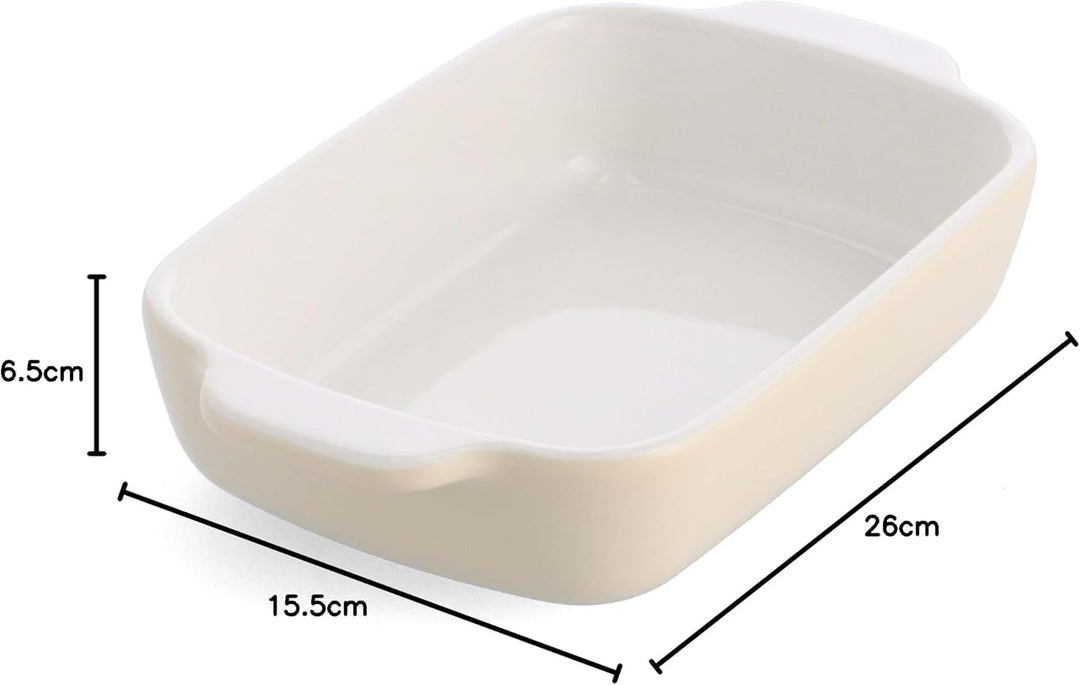 KitchenAid Stoneware Backform Rechteckig Keramik Antihaftbeschichtung mit Bambusdeckel, 20 cm/0,9L,