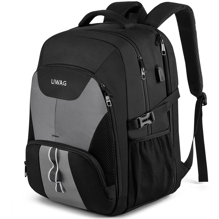 LIWAG Extra Gross Rucksack Herren 50L Wasserdicht 17 Zoll Laptoptasche Arbeit Laptop Rucksack mit US