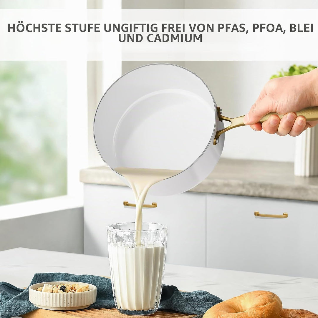 RIOVARM Induktion Töpfe und Pfannen Set mit Deckeln, Keramik Antihaft beschichtung Kochgeschirr-Set,