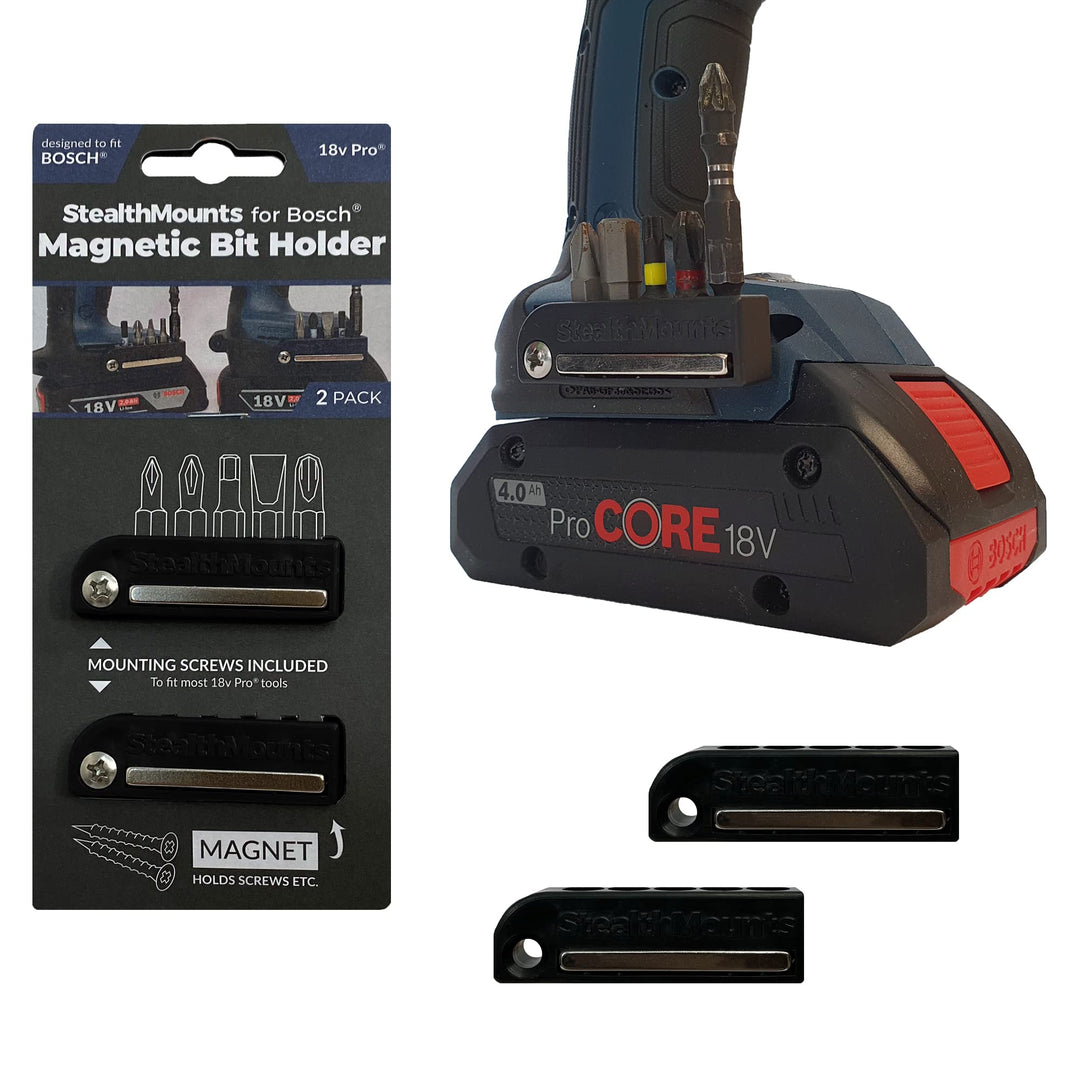 StealthMounts Bosch 18v Schwarz magnetischer Bit-Halter | Bit Organizer für Bohrer | Idealer Bit-Hal