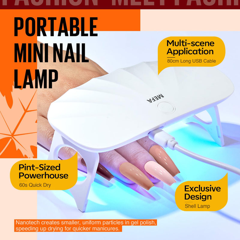 MEFA Shellac Set Starterset mit Lampe 6W,12 Farben UV Nagellack Set Gelnägel Starterset Gelb Orange