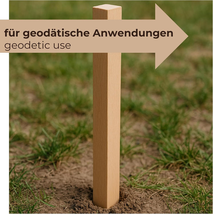 Holzpfähle Buchenholz Quadratisch 50 Stück - Längen 80 cm Holzpflöcke für Markierungen Robuste Spitz