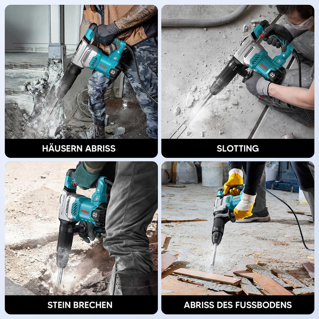 ENEACRO SDS-Max Abbruchhammer Stemmhammer für Beton, 1300W 20 Joule Schwerlast Elektrischer Schlagha