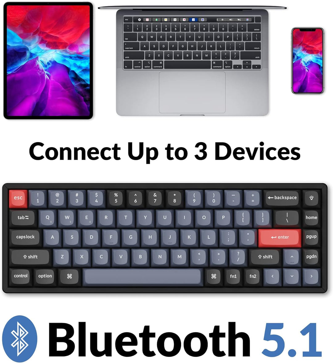 Keychron K6 Pro Wireless Custom Mechanical Keyboard, QMK programmierbares Makro, Hot-Swap-fähiger Ke