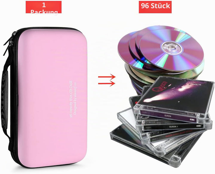 LIOVODE DVD Tasche,48 Kapazität Eva Material CD-Hülle Halter Lagerung Veranstalter Medien Halten Har
