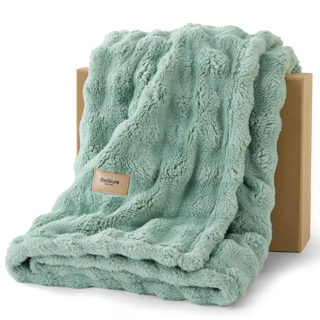 BEDSURE Kuscheldecke Flauschig Bubble Decke - Geschenke für Frauen Sofadecke, Wolldecke & Fleecedeck