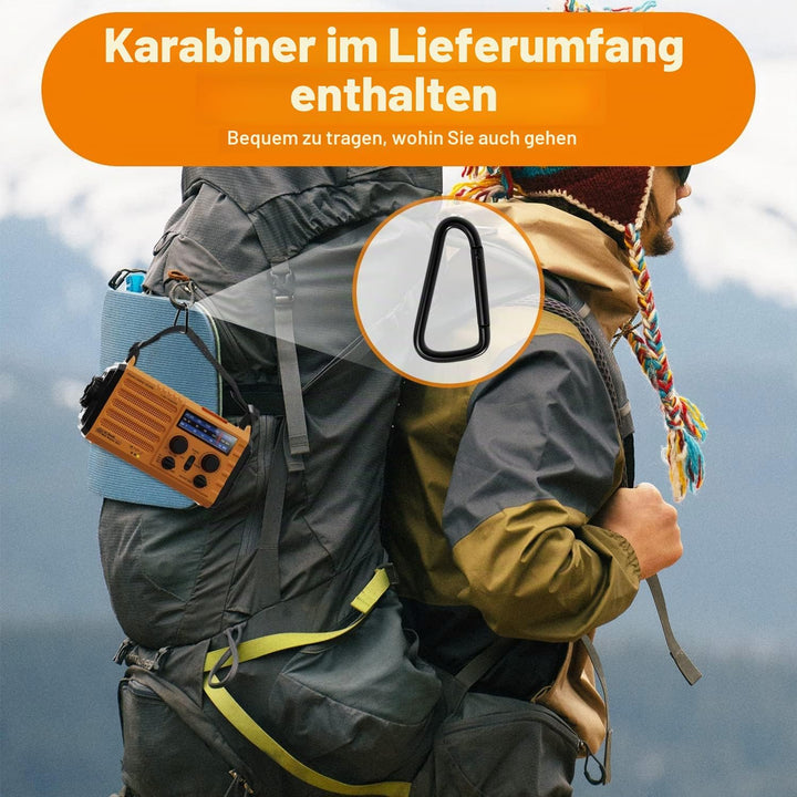 Tragbare Solar Radio, Notfall Radio mit Kurbel, Dynamo Wetter AM/FM/SW Radio,4000mAh Wiederaufladbar
