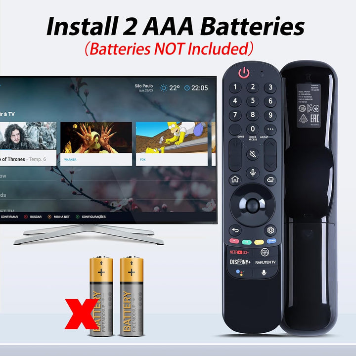 Magic Sprachsteuerung Ersatz Fernbedienung Kompatibel mit LG Fernseher OLED EVO/OELD/QNED/QLED/NanoC