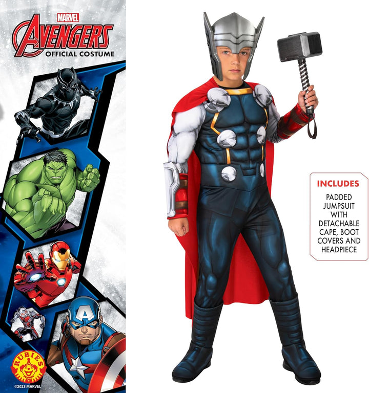 Rubie's Offizielles Marvel Avengers Thor Deluxe Kinderkostüm, Kinder-Superhelden-Kostüm