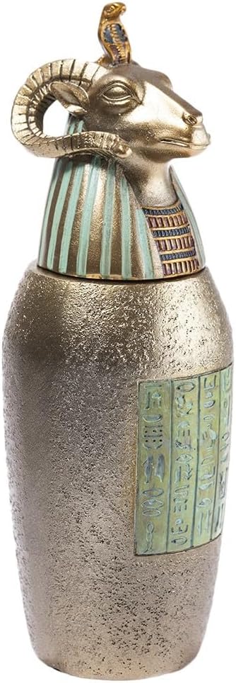 Lachineuse - 4 Ägyptische Canope-Vasen – Dekorative Vasen 21 cm – Dekorationsgegenstände Ägypten Ant