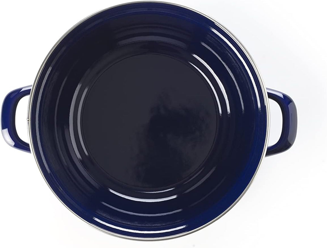 BK Indigo Holländisches Erbe Runde Deutsche Emaillierte Kasserolle mit Deckel mit PFAS-Freier Kerami