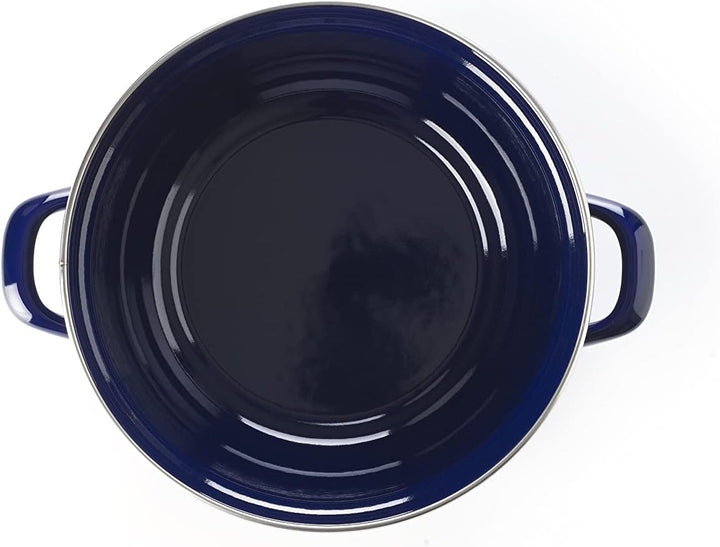 BK Indigo Holländisches Erbe Runde Deutsche Emaillierte Kasserolle mit Deckel mit PFAS-Freier Kerami