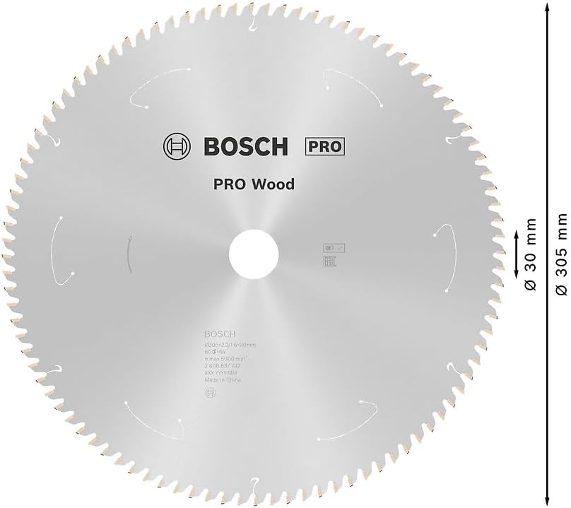 Bosch Professional 1x Kreissägeblatt Standard for Wood (Holz, Sägeblatt Ø 305 x 30 x 2,2 mm, 60 Zähn