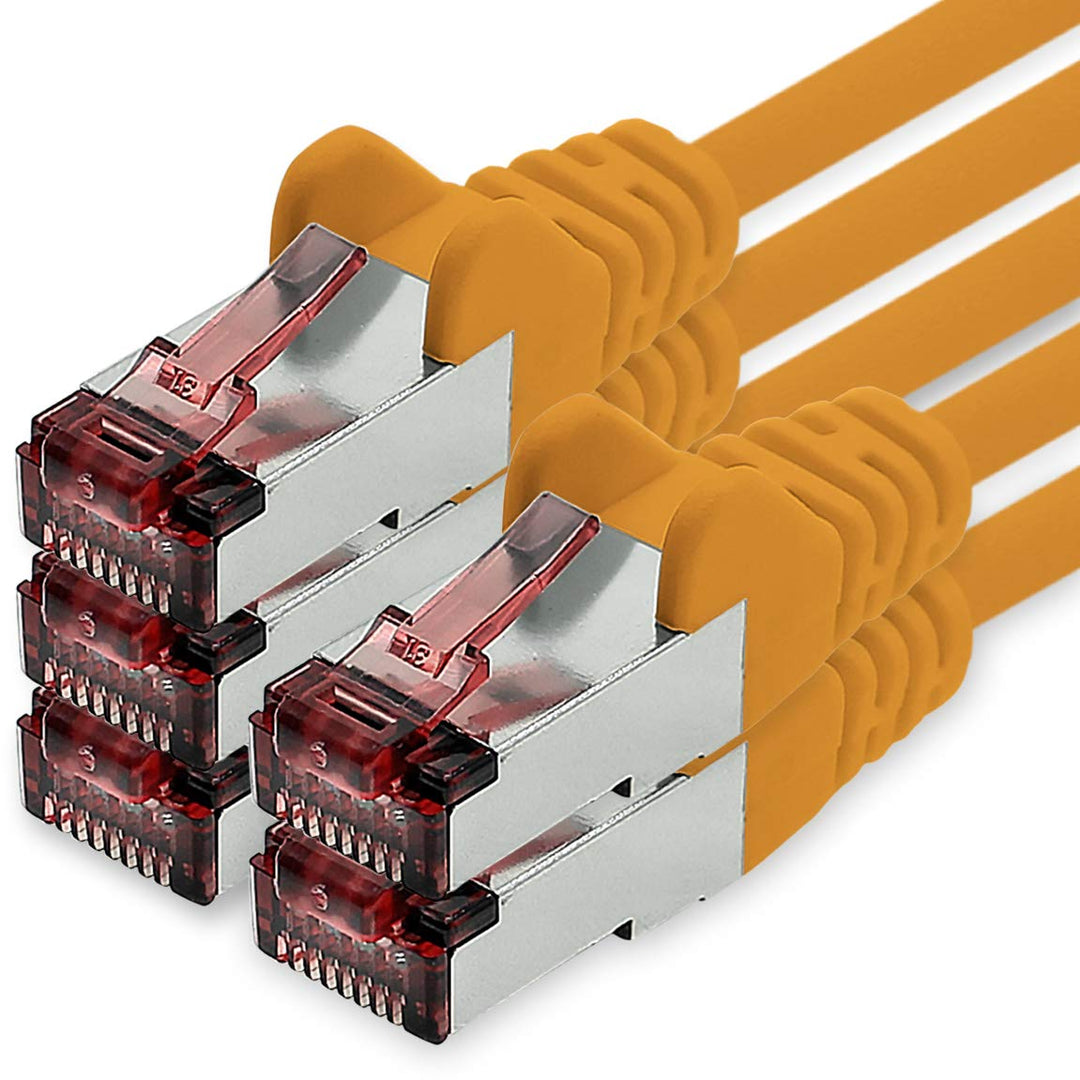 Netzwerkkabel Cat.6 3m orange - 5 x Ethernetkabel Lankabel Cat6 Lan Netzwerk Kabel Sftp Pimf Patchka