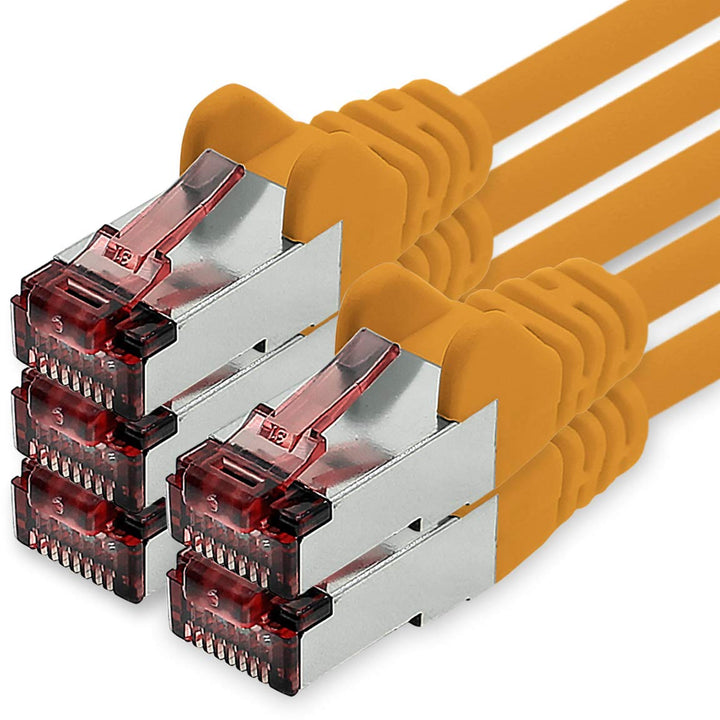 Netzwerkkabel Cat.6 3m orange - 5 x Ethernetkabel Lankabel Cat6 Lan Netzwerk Kabel Sftp Pimf Patchka