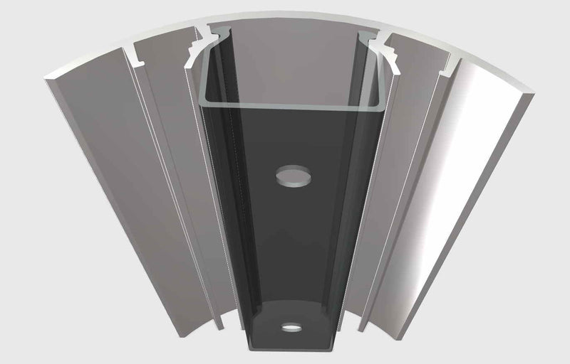 TV Design Aluminium Kabelkanal in schwarz Hochglanz lackiert in verschiedenen Längen von ALUNOVO (Lä