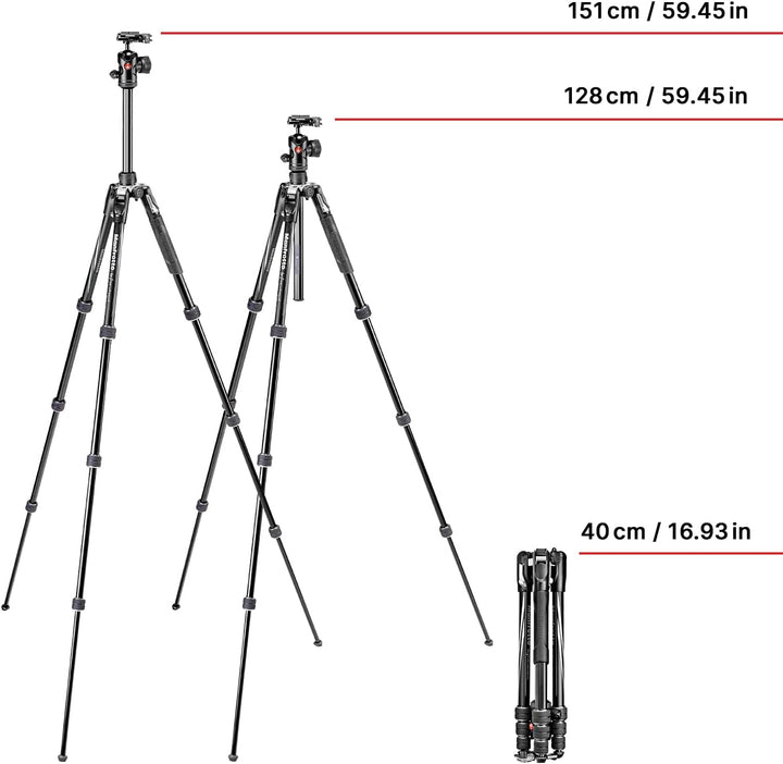 Manfrotto Befree Advanced Kamera Stativ Kit mit Drehverschluss Reisestativ Kit mit Kugelkopf tragbar
