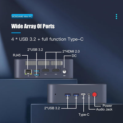 BOSGAME Mini PC Alder Lake Intel N95 Windows 11 Pro Mini Computers, 16 GB DDR4 RAM 512 GB PCIe x1 SS