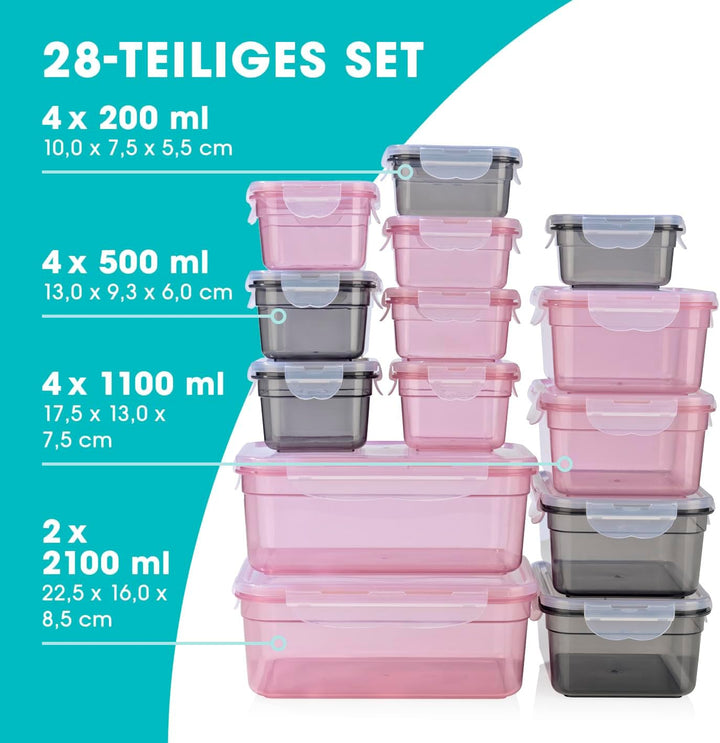 GOURMETmaxx Frischhaltedosen Klick-it 14er Set | BPA-freie Vorratsdosen, hervorragend geeignet für S
