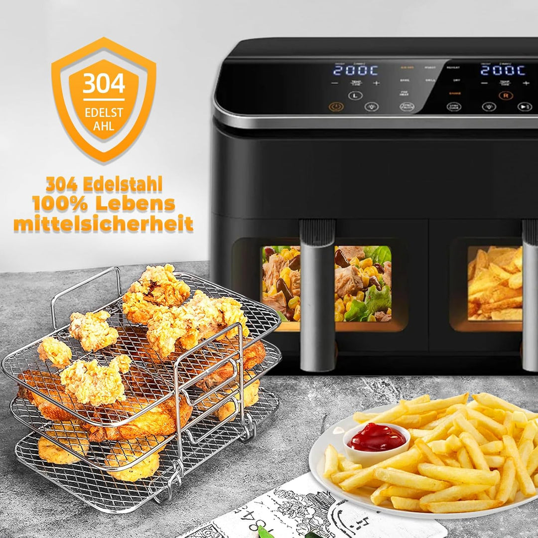HLElUKT Ninia Heissluftfritteuse Zubehör, Airfryer Zubehör für Ninja Foodi Max Dual Zone Heissluftfr