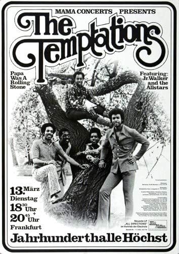 Temptations - Papa was A Rolling Stone, Frankfurt 1973 » Konzertplakat/Premium Poster | Live Konzert