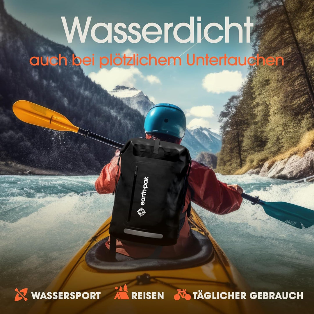 Earth Pak wasserdichter Rucksack – 35L / 55L Waterproof Backpack mit leistungsstarkem Rolltop Rollve