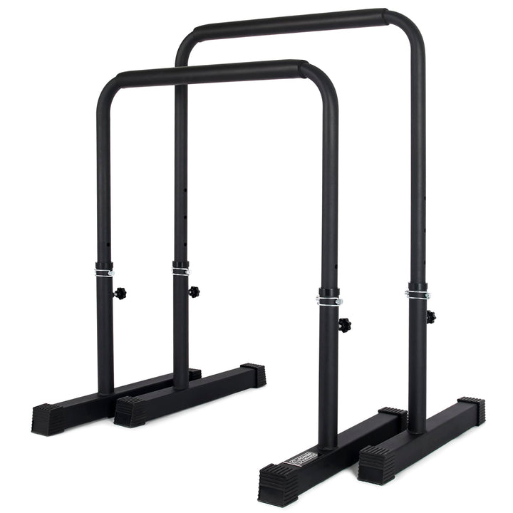 POWER GUIDANCE Dip Barren Dip Bar Quadratische breite Stützfüsse Einstellbare Höhe 77cm 84cm 91cm 98