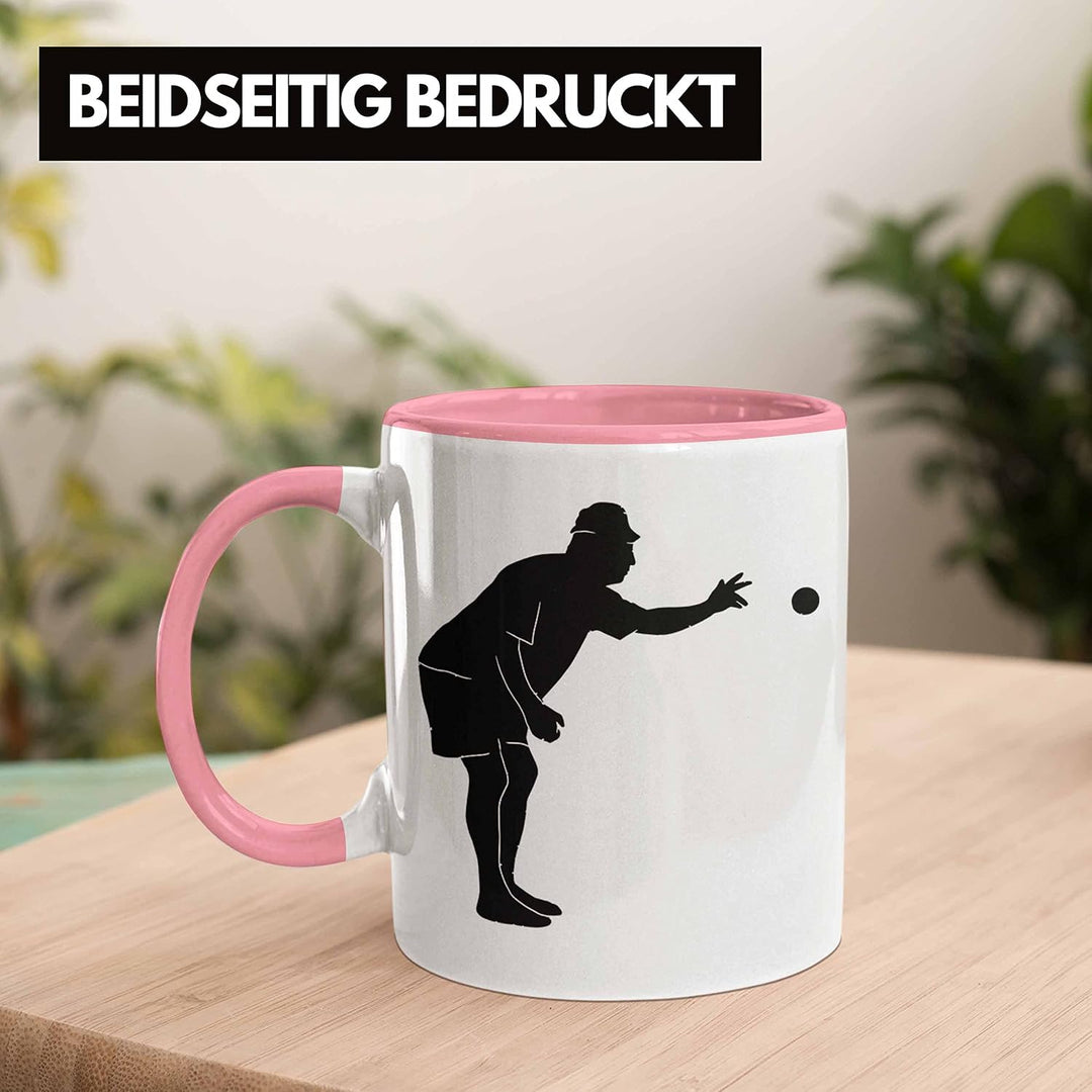Trendation - Boule Tasse Geschenk Boule-Spieler Geschenkidee Spruch Grafik Werfender Boule Spieler (