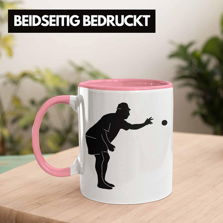 Trendation - Boule Tasse Geschenk Boule-Spieler Geschenkidee Spruch Grafik Werfender Boule Spieler (