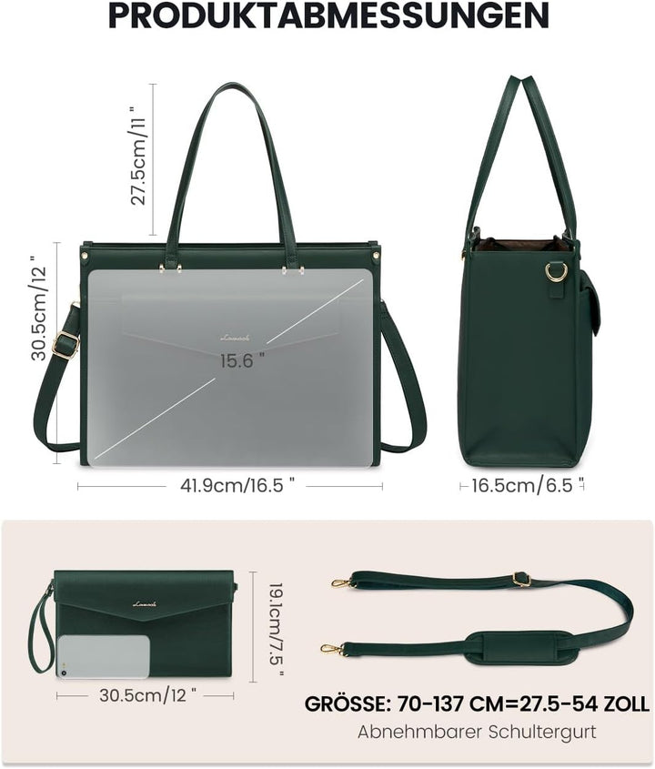 LOVEVOOK Handtasche Damen Gross, Arbeitstasche Damen 15,6 Zoll, Wasserdicht Leicht Laptoptasche Shop