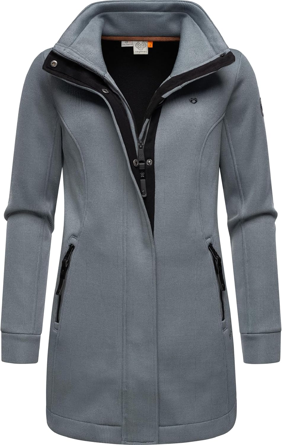 Ragwear Damen Leichter Sweat-Übergangsmantel lang windabweisendl mit hohem Kragen Letrice Bonded XS-