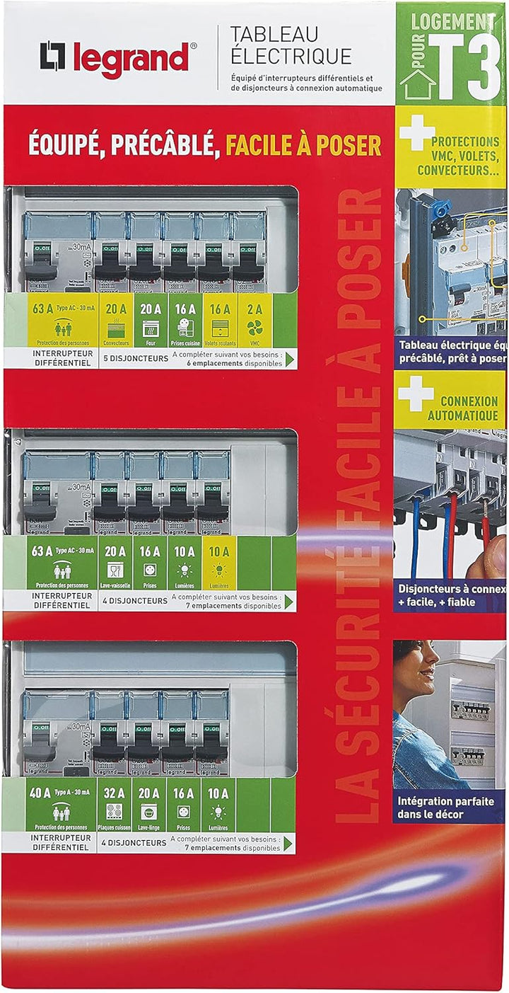 Legrand Elektrische Schalttafel, weiss, LEG93066, 400 voltsV T3 évolué, T3 évolué
